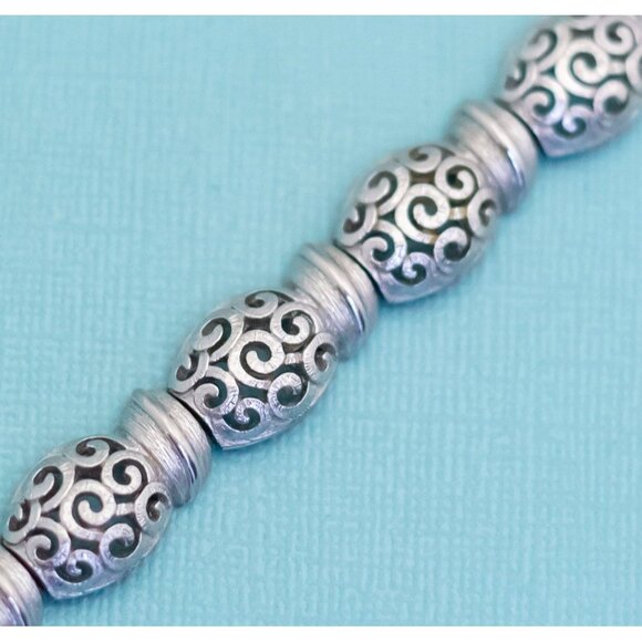 Vintage Silver Tone Abstract Wavy Floral Links Bracelet 7 inch by Monet - E10 - Picture 2 of 4